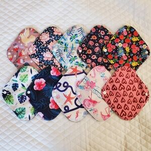 10 S Reusable Menstrual Pads - Absorbent Bamboo Charcoal